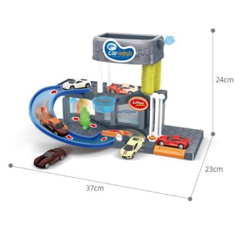 Children's Simulation Washing Yard Car Track Electric Toy