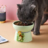 Ceramic Anti-overturning High Foot Cat Tilted Bowl