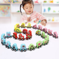 Wooden Magnetic Train Building Block Educational Toy