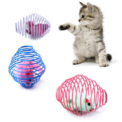Cute Interactive Mini Mouse Cat Spring Ball Toy