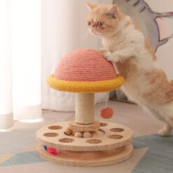 Interactive Wood Cat Turntable Sisal Grinding Claw Toy