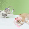 Funny Bigeye Fish Cat Wearing Feather Stick Toy