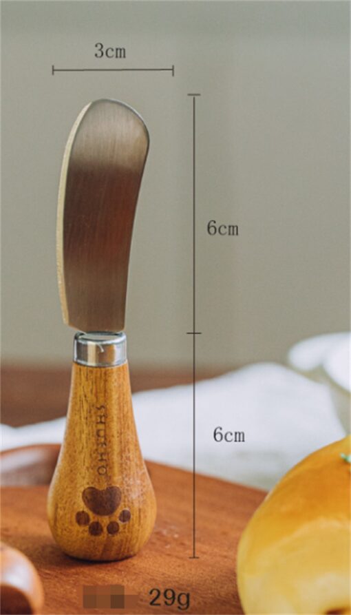 Stainless Steel Mini Bamboo Grip Butter Knife