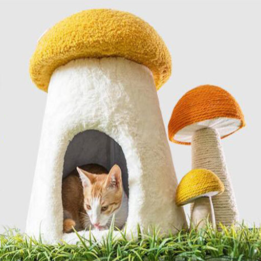 Creative Mushroom Shape Sisal Cat Tree Scratcher