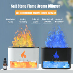 Crystal Salt Stone Flame Aromatherapy Humidifier Lamp