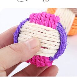 Interactive Funny Cat Colorful Sisal Ball Toy