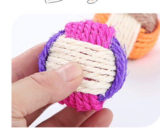 Interactive Funny Cat Colorful Sisal Ball Toy