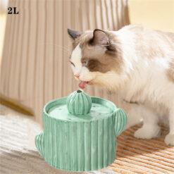 Automatic Cactus Water Circulation Ceramic Cat Drinker