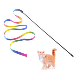Interactive Colorful Elastic Cat Stick Teaser Toy