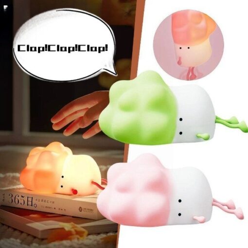 USB Charging Silicone LED Night Light Cabbage Lamp