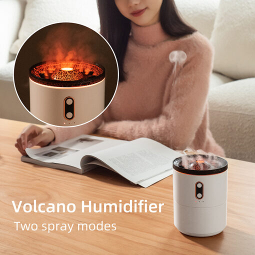 Portable Volcanic Flame Night Light Humidifier Lamp