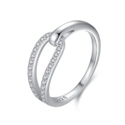 Ergonomic Sterling Silver Sparkling Jewelry Ring