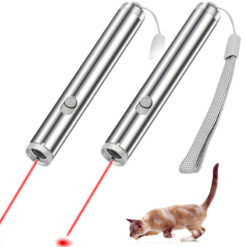 2-in-1 Funny Stainless Steel Cat Laser LED Pointer Toy