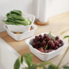Kitchen Double-layer Square Fruit Vegetable Drain Basket