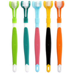Soft Triple Head Dog Oral Cleaning Toothbrush