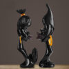 Creative Black Couple Art Sculpture Abstract Ornament