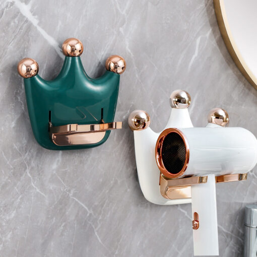 Wall-Hanging Hair Dryer Bracket Bathroom Storage Rack