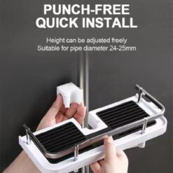 Adjustable Punch-Free Bathroom Shower Storage Rack