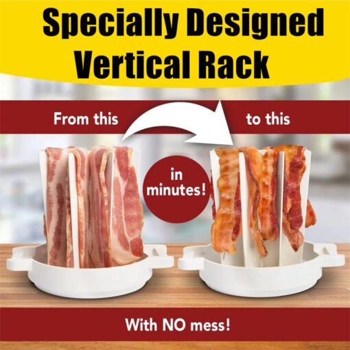 Creative Splatter-Proof Kitchen Microwave Bacon Cooker