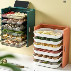 Multi-layer Folding Perforation-free Kitchen Storage Rack