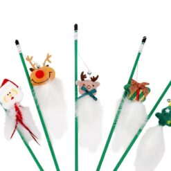 Interactive Christmas Funny Cat Stick Teaser Toy