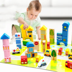 Wooden Urban Traffic Building Blocks Children's Toy