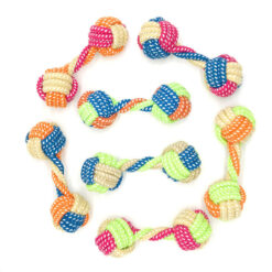 Interactive Cotton Rope Dumbbell Dog Tug Toy