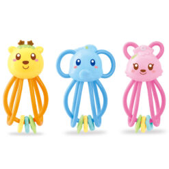 Cute Soft Silicone Baby Molar Stick Bell Rattle Toy
