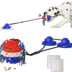 Interactive Dog Tug Molar Ball Squeaky Chew Toy