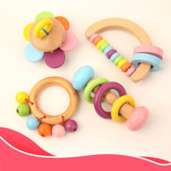 Cute-shaped Wood Baby's Rattles Early Educational Toy
