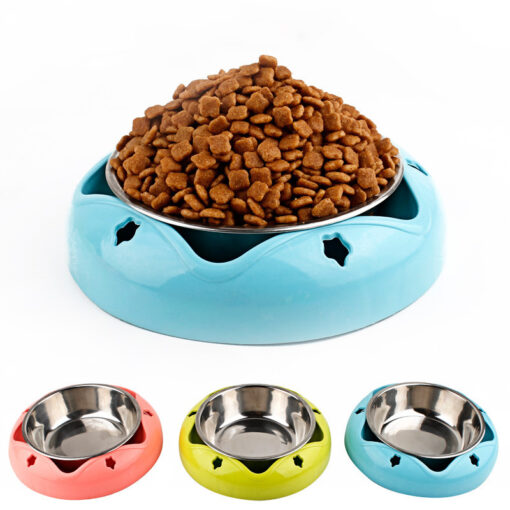 Stainless Steel Round-shaped Double-layer Pet Bowl