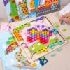 Wooden Colorful Children's Puzzle Beads Blocks Toy