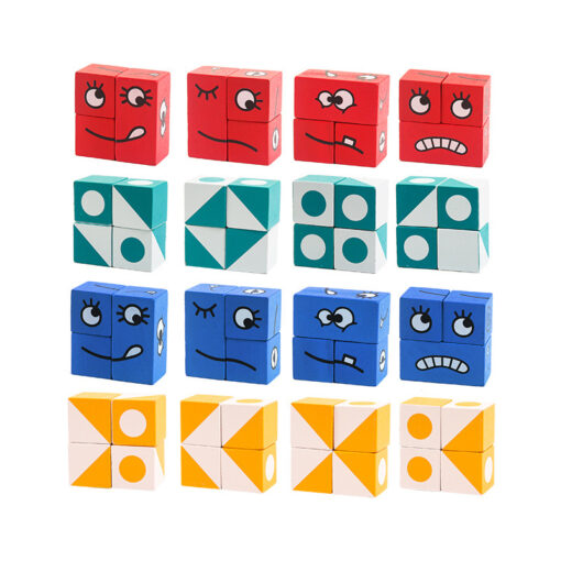 Children's Wooden Facial Expression Jigsaw Puzzle Toy