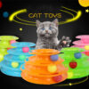 Interactive Four-Layer Cat Turntable Tower Tracks Toy