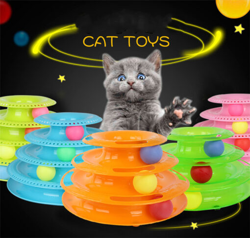 Interactive Four-Layer Cat Turntable Tower Tracks Toy