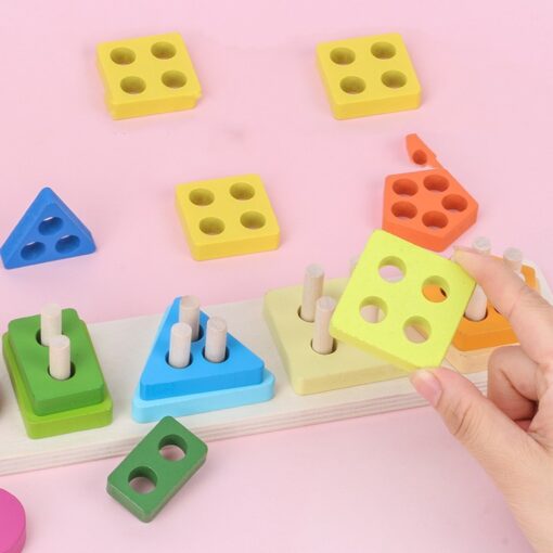 Geometric Shape Building Blocks Sorting Stacking Toys