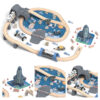 Children's Wooden Electric Train Track Assembly Toy
