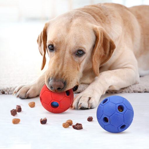 Interactive Dog Treat Ball Food Dispenser Football Toy