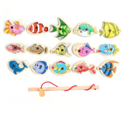 Cute Wooden Magnetic Children`s Fishing Game Toy