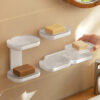 Wall Mounted Double Layer Toilet Soap Drain Rack