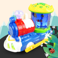 Creative Universal Electric Light Music Rotating Train Toy