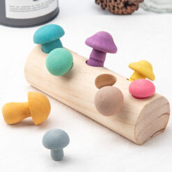 Wooden Mushroom Color Cognition Puzzle Game Toy
