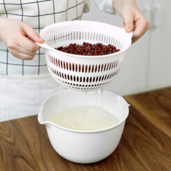 Multifunctional Kitchen Double Drain Bowl Strainer