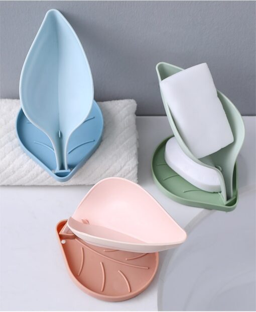 Leaf Shaped Bathroom Soap Draining Dish Holder