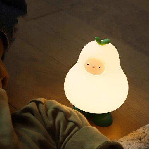 Cute Pear-shaped Rechargeable LED Night Light Lamp