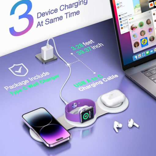 3 in 1 Wireless Foldable Magnet Fast Charging Station