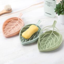 Drainable Double Layer Leaf Shape Soap Holder