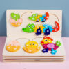 Creative Wooden Animal Growth Evolution Puzzle Toy