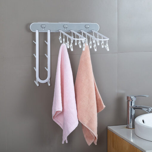 Wall-mounted Rotary Non-perforated Clothes Hanger