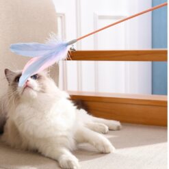 Interactive Cat Laser Pole Feather Teasing Stick Toy